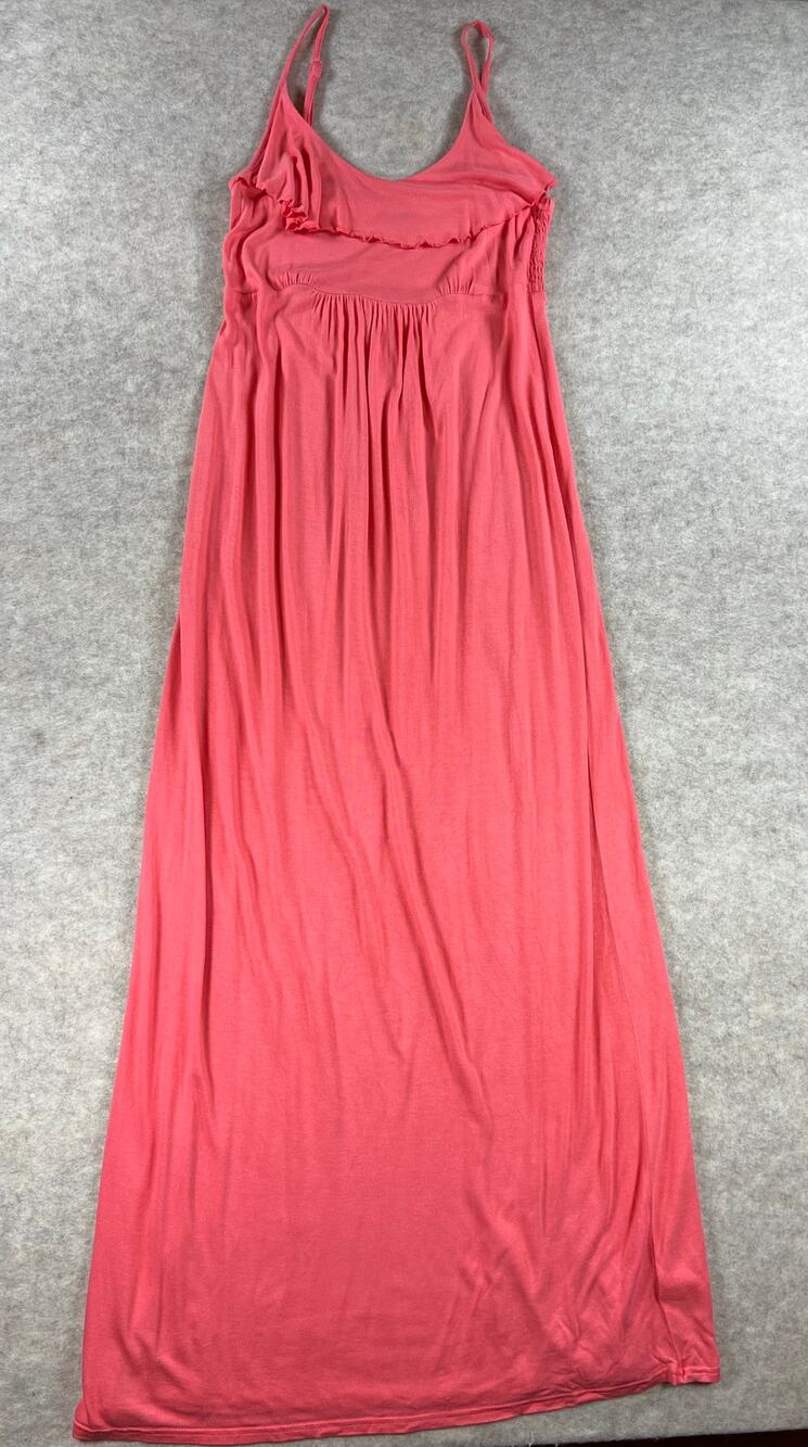 Old Navy Maternity Ruffle Maxi Dress Coral Pink Size Medium